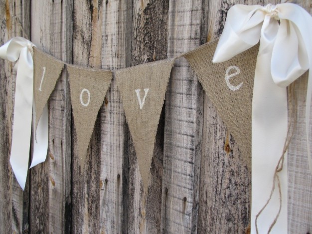 Although I'd like to do a muted bunting burlap with lots of natural wood and